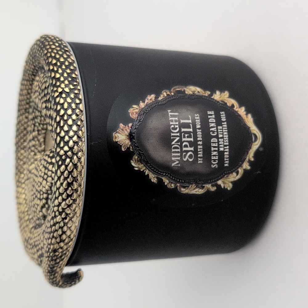 Midnight Spell Snake Lid 3 Wick Candle Halloween 2023